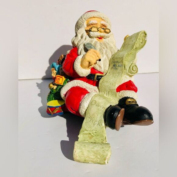SANTA STOCKING HOLDER CHRISTMAS 5" TALL X5" X 3.5" DECOR HOLIDAY FIGURINE - Picture 6 of 12